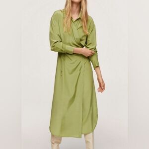 mango oversize shirt dress Long printed shirt dress